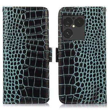 Sony Xperia 1 VIII Crocodile Series Læderpung med RFID - Grøn