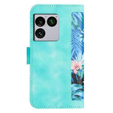 Sony Xperia 1 VIII Blomstret pung etui med kortholdere - grøn