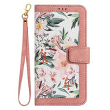 Sony Xperia 1 VIII Blomstret pung etui med kortholdere - pink