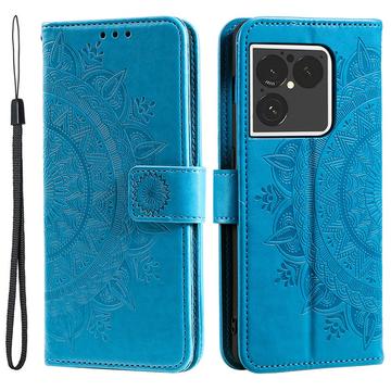 Sony Xperia 1 VIII Mandala Etui med Pung med håndledsrem - Blå