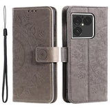Sony Xperia 1 VIII Mandala Etui med Pung med håndledsrem - Grå