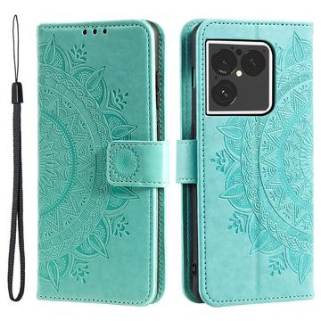 Sony Xperia 1 VIII Mandala Etui med Pung med håndledsrem - mintgrøn