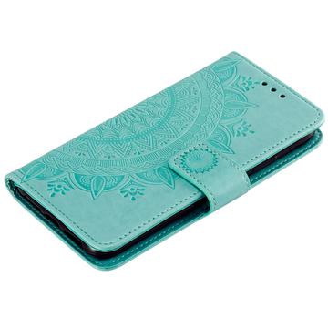 Sony Xperia 1 VIII Mandala Etui med Pung med håndledsrem - mintgrøn