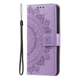 Sony Xperia 1 VIII Mandala Etui med Pung med håndledsrem - Lilla
