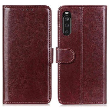 Sony Xperia 10 III, Xperia 10 III Lite Pung Taske med Stand - Brun