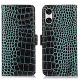 Sony Xperia 10 VI Crocodile Series Læderpung med RFID - Grøn
