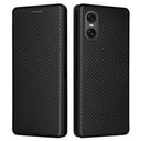 Sony Xperia 10 VI Flip Cover - Karbonfiber - Sort