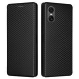 Sony Xperia 10 VI Flip Cover - Karbonfiber - Sort