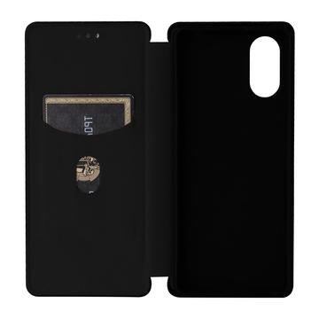Sony Xperia 10 VI Flip Cover - Karbonfiber - Sort