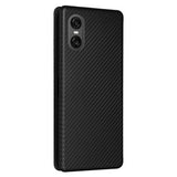 Sony Xperia 10 VI Flip Cover - Karbonfiber - Sort