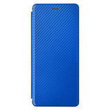 Sony Xperia 10 VI Flip Cover - Karbonfiber - Blå