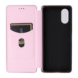 Sony Xperia 10 VI Flip Cover - Karbonfiber - Rødguld
