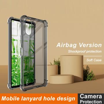 Sony Xperia 10 VI Imak Faldsikkert TPU Cover - Gennemsigtig Sort