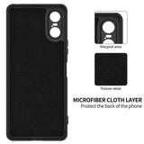 Sony Xperia 10 VI Liquid Silikone Cover med Strop - Sort
