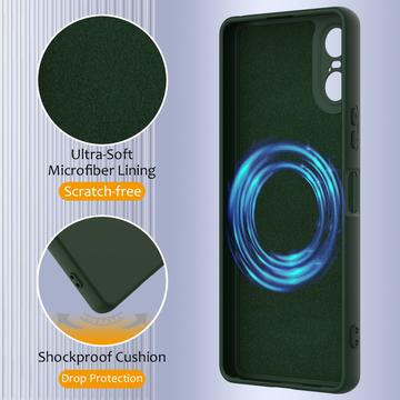 Sony Xperia 10 VI Liquid Silikone Cover - MagSafe Kompatibel - Mørkegrøn