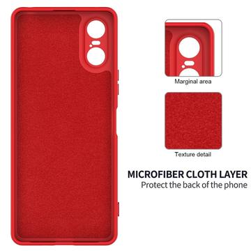 Sony Xperia 10 VI Liquid Silikone Cover med Strop - Rød