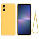 Sony Xperia 10 VI Liquid Silikone Cover med Strop - Gul