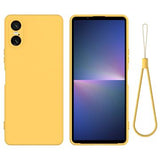 Sony Xperia 10 VI Liquid Silikone Cover med Strop - Gul