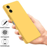 Sony Xperia 10 VI Liquid Silikone Cover med Strop - Gul