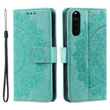 Sony Xperia 10 VI Mandala Series Etui med Pung - Grøn