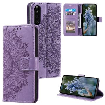 Sony Xperia 10 VI Mandala Series Etui med Pung - Lilla