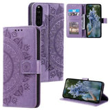 Sony Xperia 10 VI Mandala Series Etui med Pung - Lilla