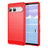 Sony Xperia 10 VII Børstet TPU Cover - Karbonfiber - rød