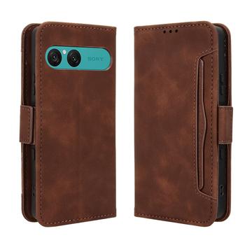 Sony Xperia 10 VII Kortholder Pung Etui - Brun