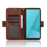 Sony Xperia 10 VII Kortholder Pung Etui - Brun