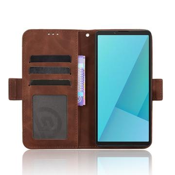 Sony Xperia 10 VII Kortholder Pung Etui - Brun