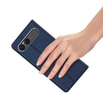 Sony Xperia 10 VII Dux Ducis Skin Pro Flip Cover - Blå