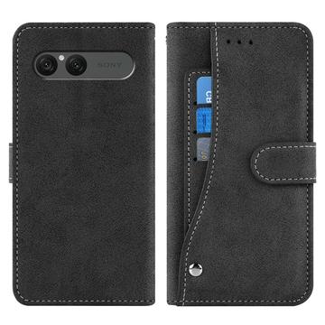 Sony Xperia 10 VII Elegant retro-pungetui med roterende kortholder - sort