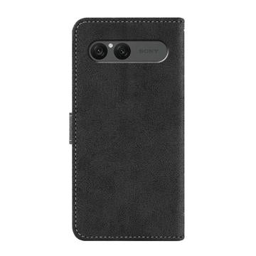 Sony Xperia 10 VII Elegant retro-pungetui med roterende kortholder - sort