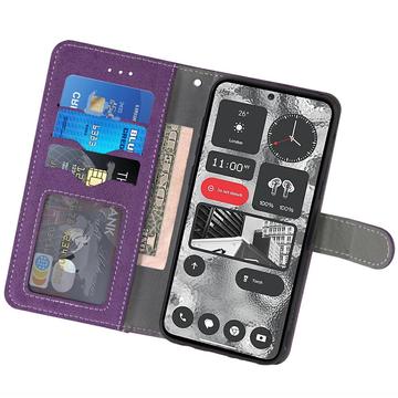 Sony Xperia 10 VII Elegant retro-pungetui med roterende kortholder - Lilla