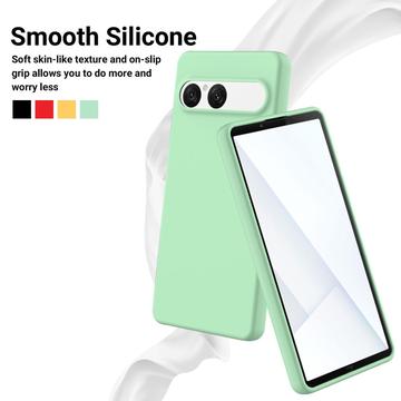 Sony Xperia 10 VII Flydende silikone cover med håndrem - grøn