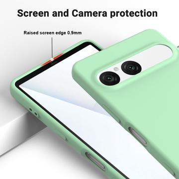 Sony Xperia 10 VII Flydende silikone cover med håndrem - grøn