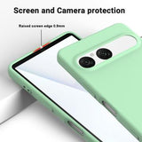 Sony Xperia 10 VII Flydende silikone cover med håndrem - grøn