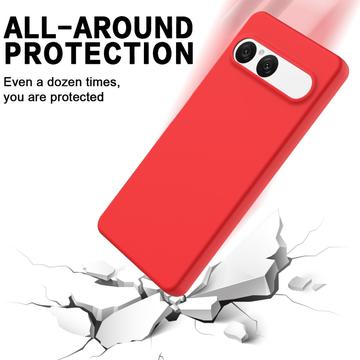 Sony Xperia 10 VII Flydende silikone cover med håndrem - rød