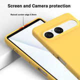 Sony Xperia 10 VII Flydende silikone cover med håndrem - gul