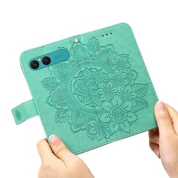 Sony Xperia 10 VII Mandala Series Etui med Pung - Grøn