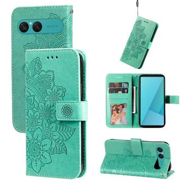 Sony Xperia 10 VII Mandala Series Etui med Pung - Grøn