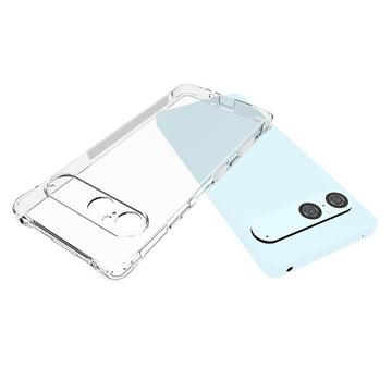 Sony Xperia 10 VII Stødsikkert Silikone Cover - Gennemsigtig