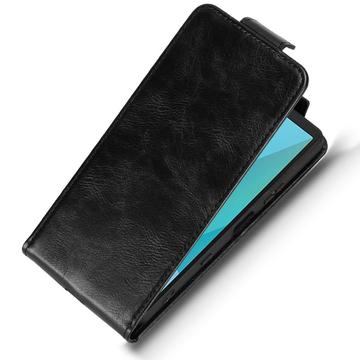 Sony Xperia 10 VII lodret flip-etui med stativ - sort