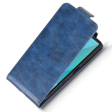 Sony Xperia 10 VII lodret flip-etui med stativ - mørkeblå