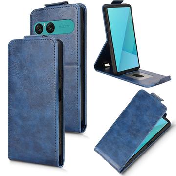 Sony Xperia 10 VII lodret flip-etui med stativ - mørkeblå