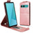 Sony Xperia 10 VII lodret flip-etui med stativ - rosaguld