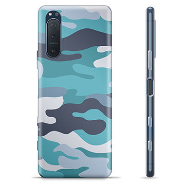 Sony Xperia 5 II TPU Cover - Blå Camouflage