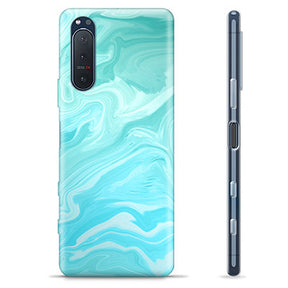 Sony Xperia 5 II TPU Cover - Blå Marmor