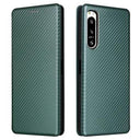 Sony Xperia 5 IV Flip Cover - Karbonfiber - Grøn