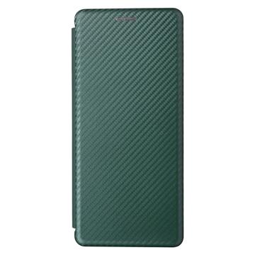 Sony Xperia 5 IV Flip Cover - Karbonfiber - Grøn